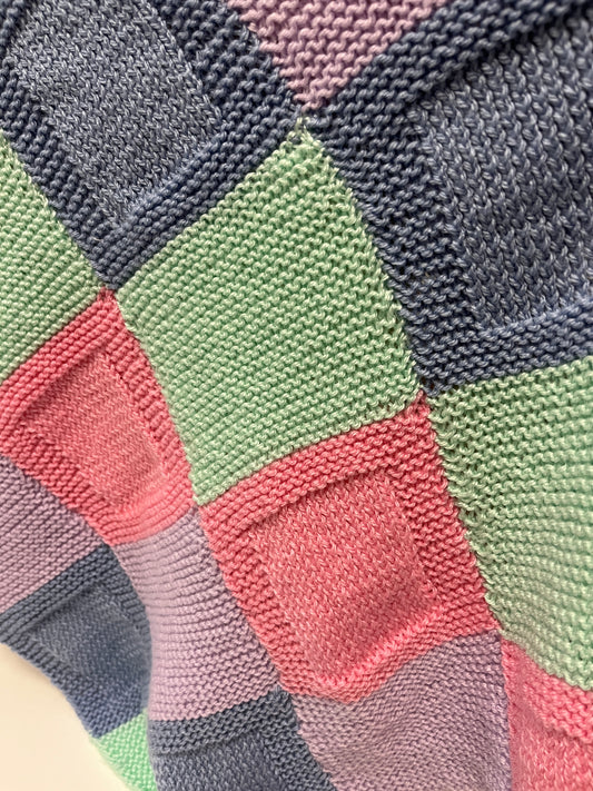 Baby Building Block Handmade Knit Blanket