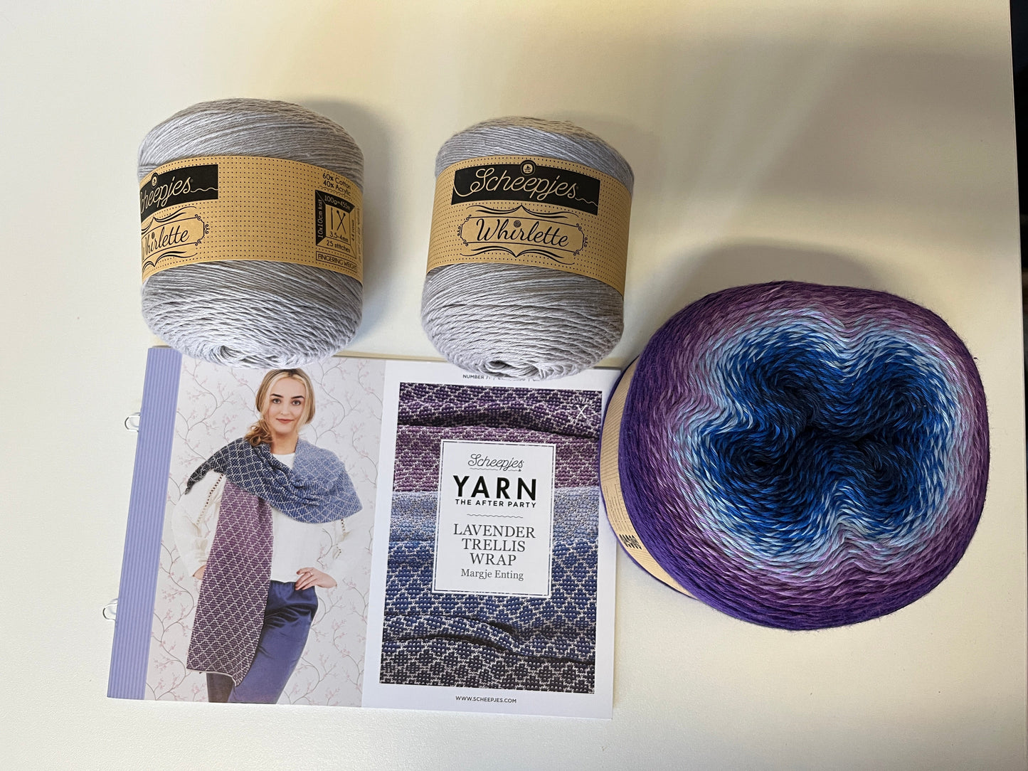 Yarn the After Party 071 Lavender Trellis Wrap Knit Kit
