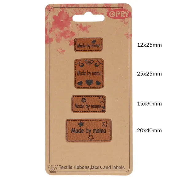 Opry Leatherette Label "Made by Mama" 4 pack