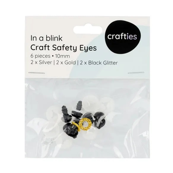 Crafties Safety Eyes 10mm Glitter Assortment
