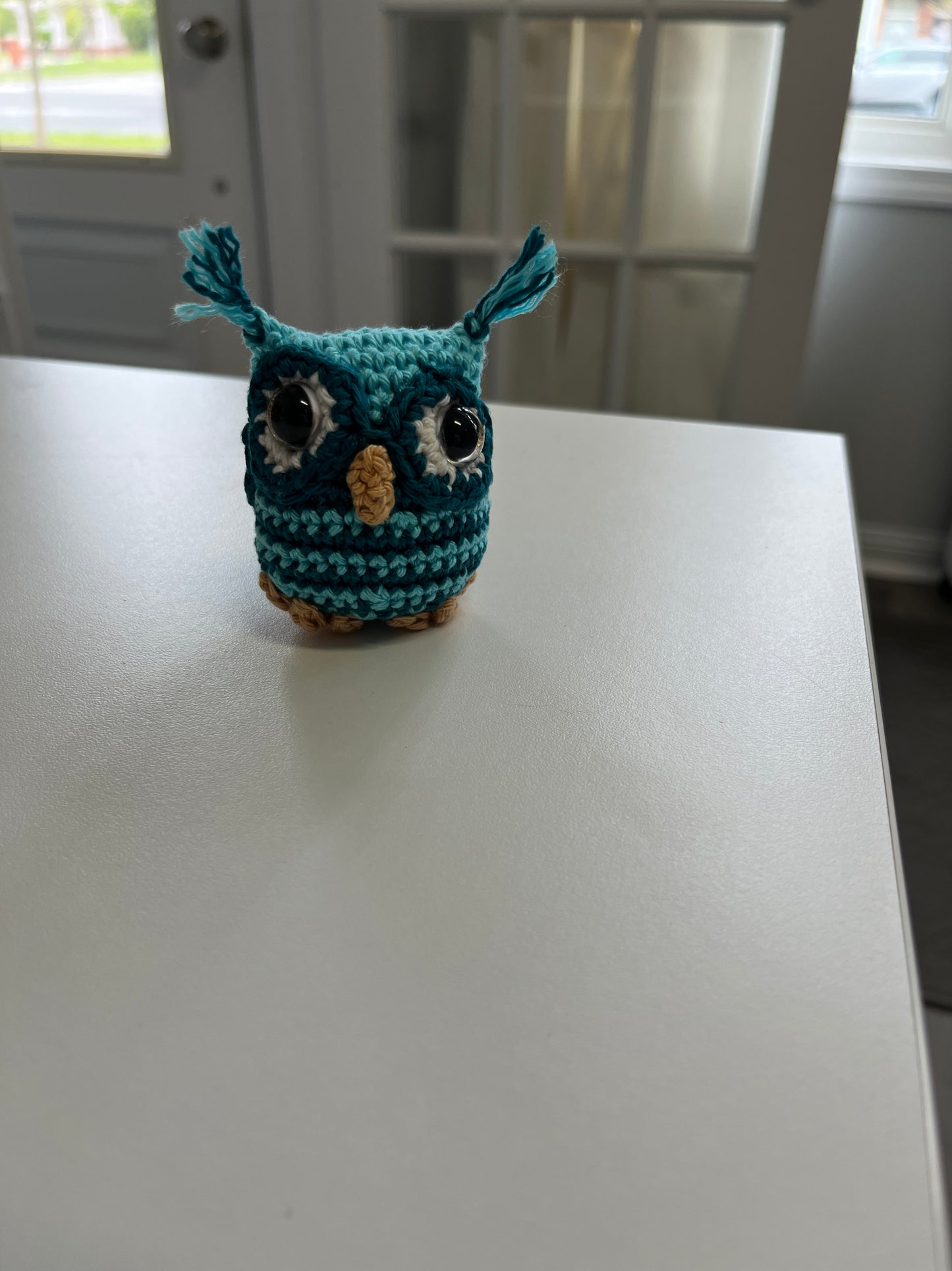 Handmade Crochet Blue Owl