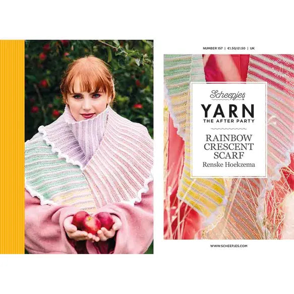 Yarn the After Party 157 Rainbow Crescent Scarf Pattern