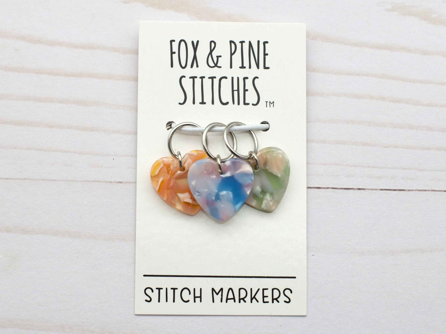 Heart Stained Glass Stitch Markers
