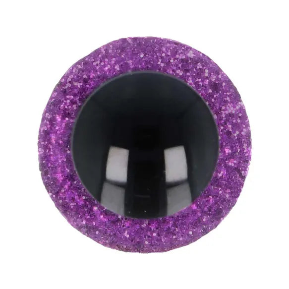 Safety Eyes Purple Glitter 10mm