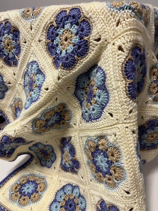 African Flower Handmade Crochet Blanket
