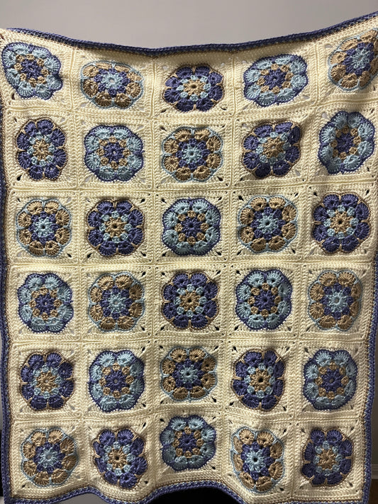 African Flower Handmade Crochet Blanket