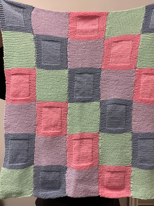 Baby Building Block Handmade Knit Blanket