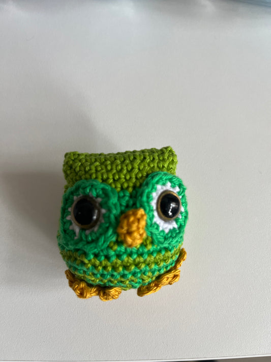 Handmade Crochet Green Owl