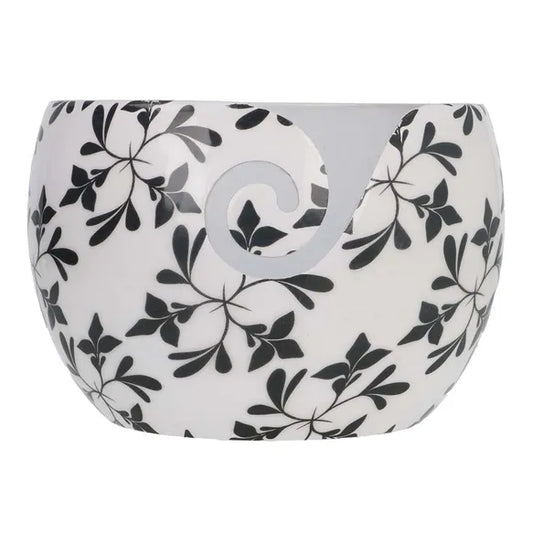 Yarn Bowl Black Leaf