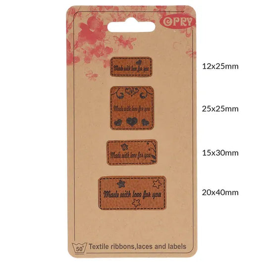 Opry Leatherette Label "Made with Love for You" 4 pack