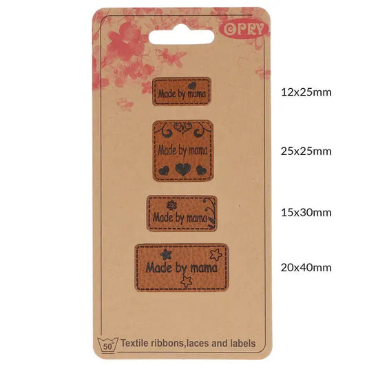 Opry Leatherette Label "Made by Mama" 4 pack
