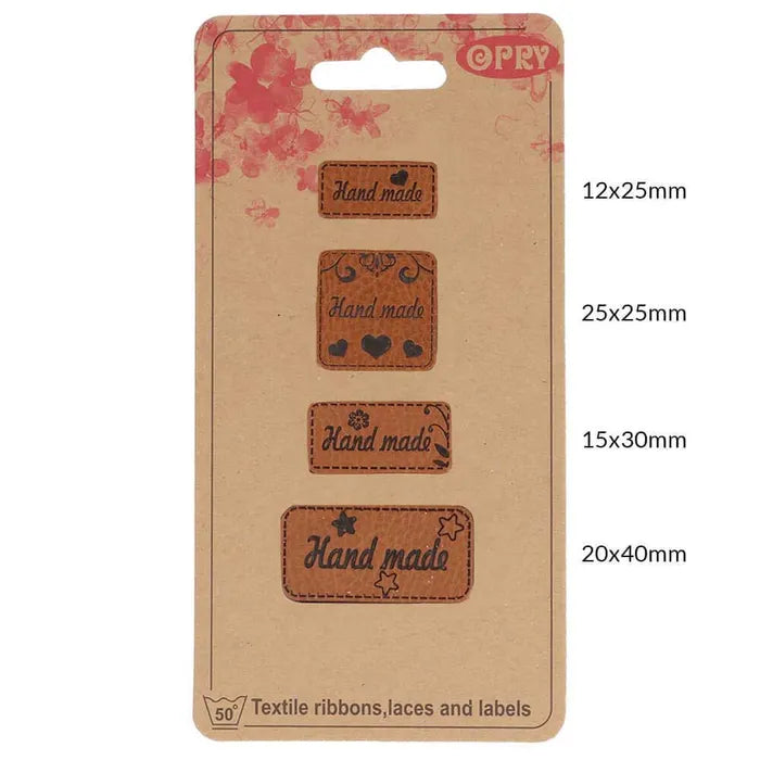 Opry Leatherette Label "Handmade" 4 pack