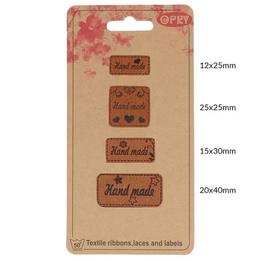Opry Leatherette Label "Handmade" 4 pack
