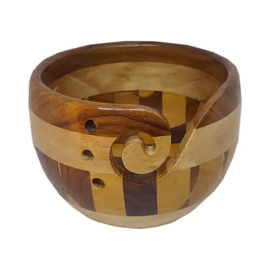 Yarn Bowl Multi-Wood Round 14x9cm