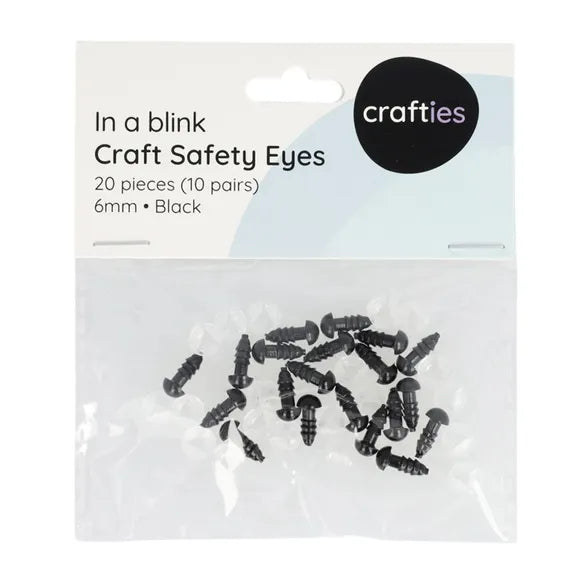 Crafties Black Safety Eyes 6mm