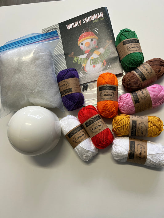 Wobbly Snowman Crochet Kit