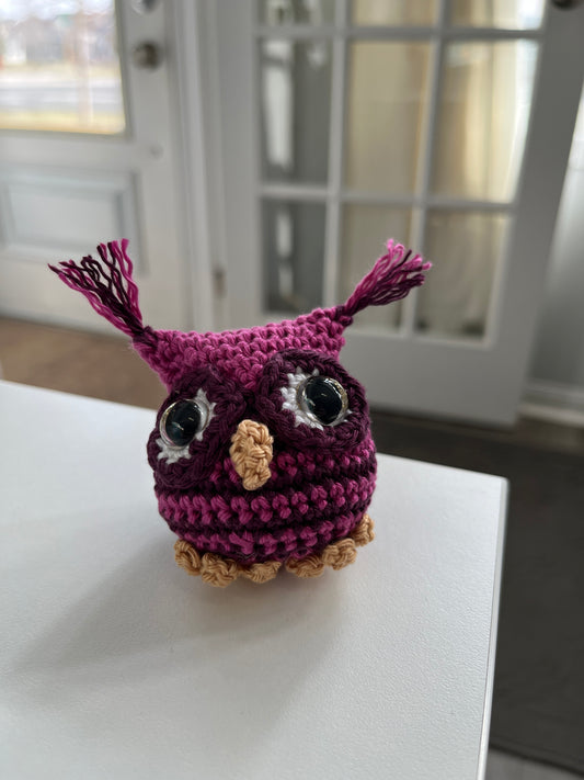 Handmade Crochet Purple Owl
