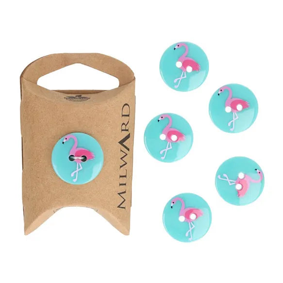 Milward 2-Hole Children's Button - Flamingo