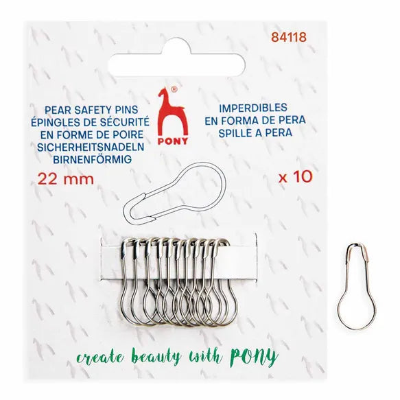 Pony Safety Pins Stitch Marker Silver