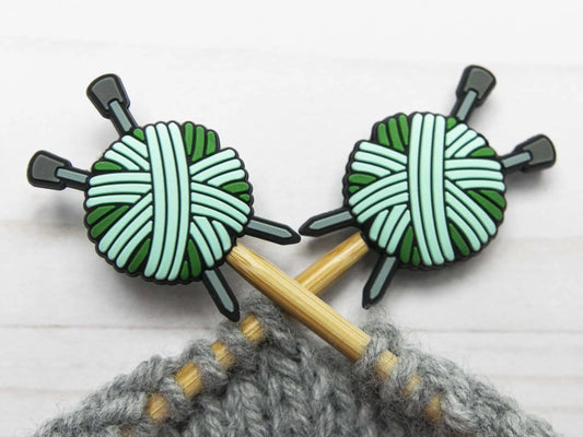 Green Yarn Ball Stitch Stoppers