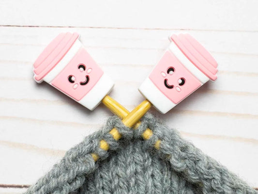 Pink Coffee Cup Stitch Stoppers