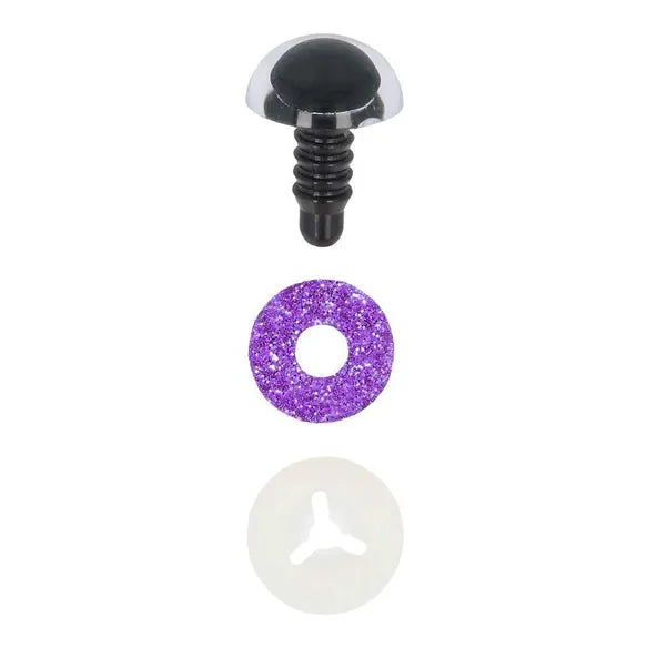 Safety Eyes Purple Glitter 12mm