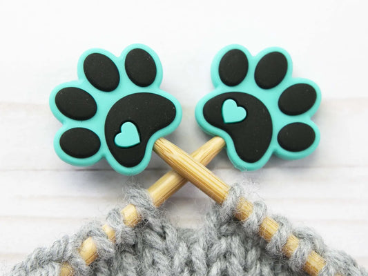 Teal Paw Print Stitch Stoppers