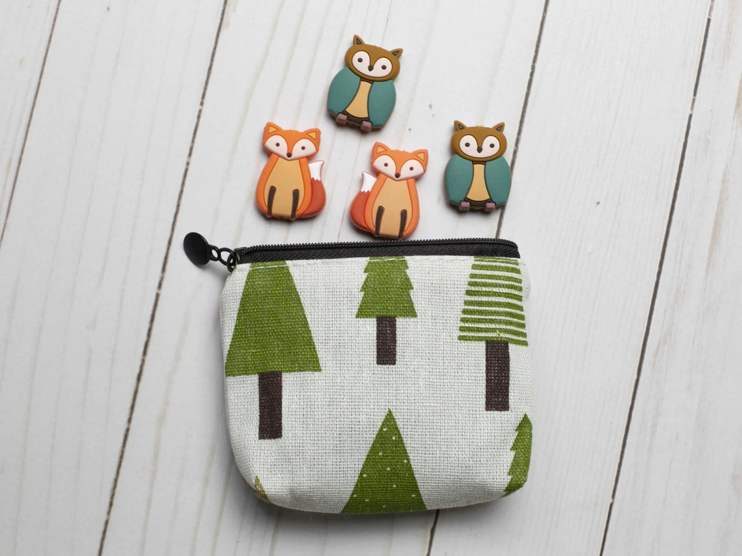 Tree Print Fabric Pouch Storage Bag