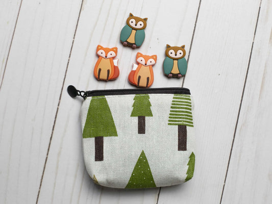 Tree Print Fabric Pouch Storage Bag