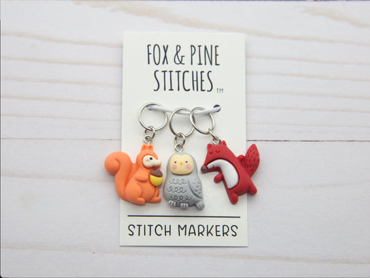 Woodland Animals Stitch Markers